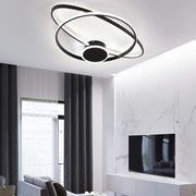 Modern Oval LED Flush Mount Ceiling Light - Metal Finish