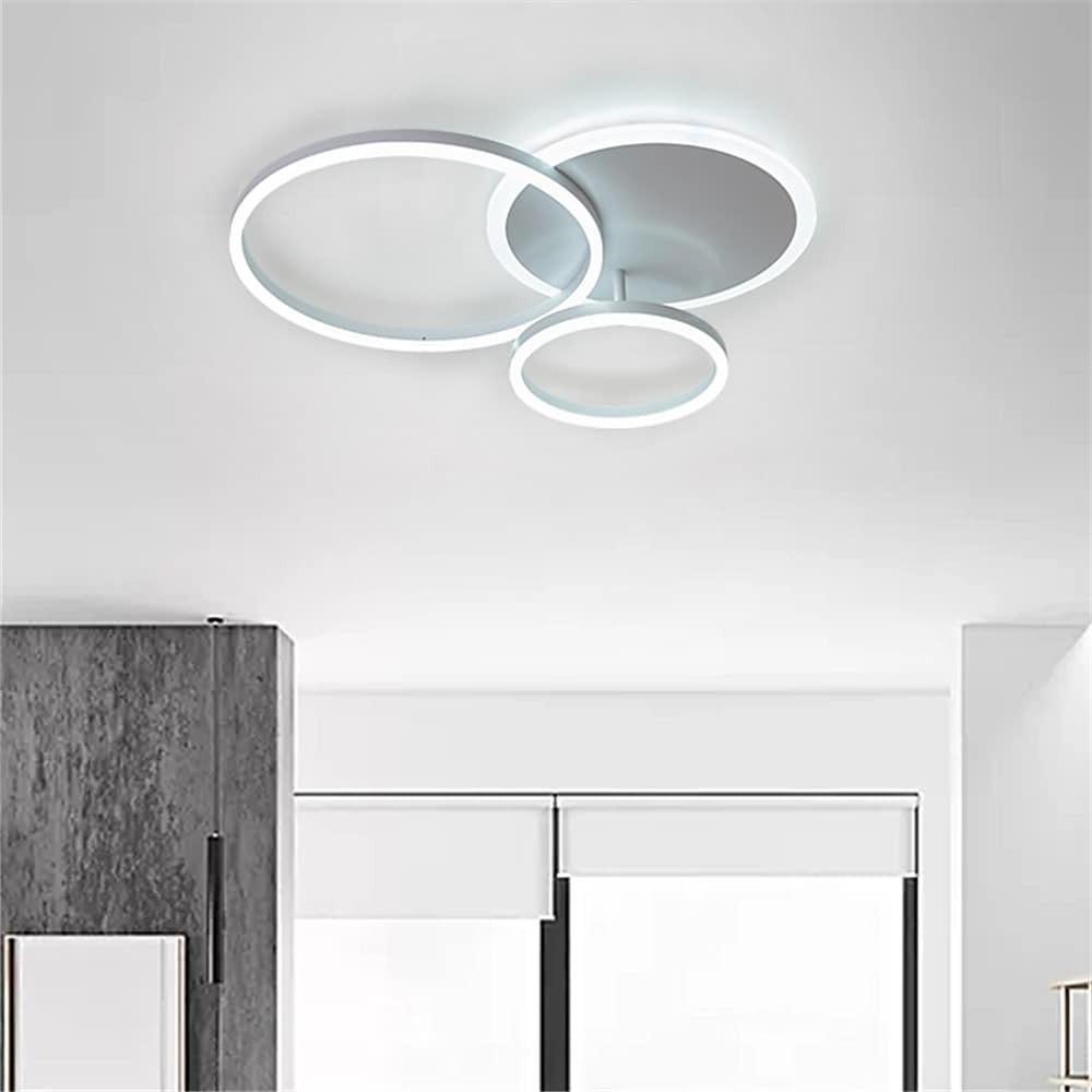 3-Layer LED Circle Flush Mount Light - Dimmable, 26"x20"