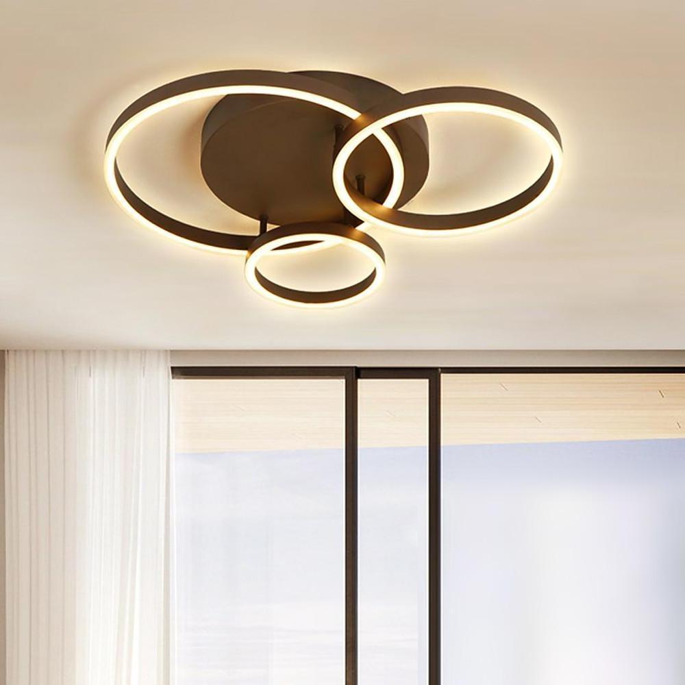 3-Tier Geometric LED Flush Mount Ceiling Light - Dimmable