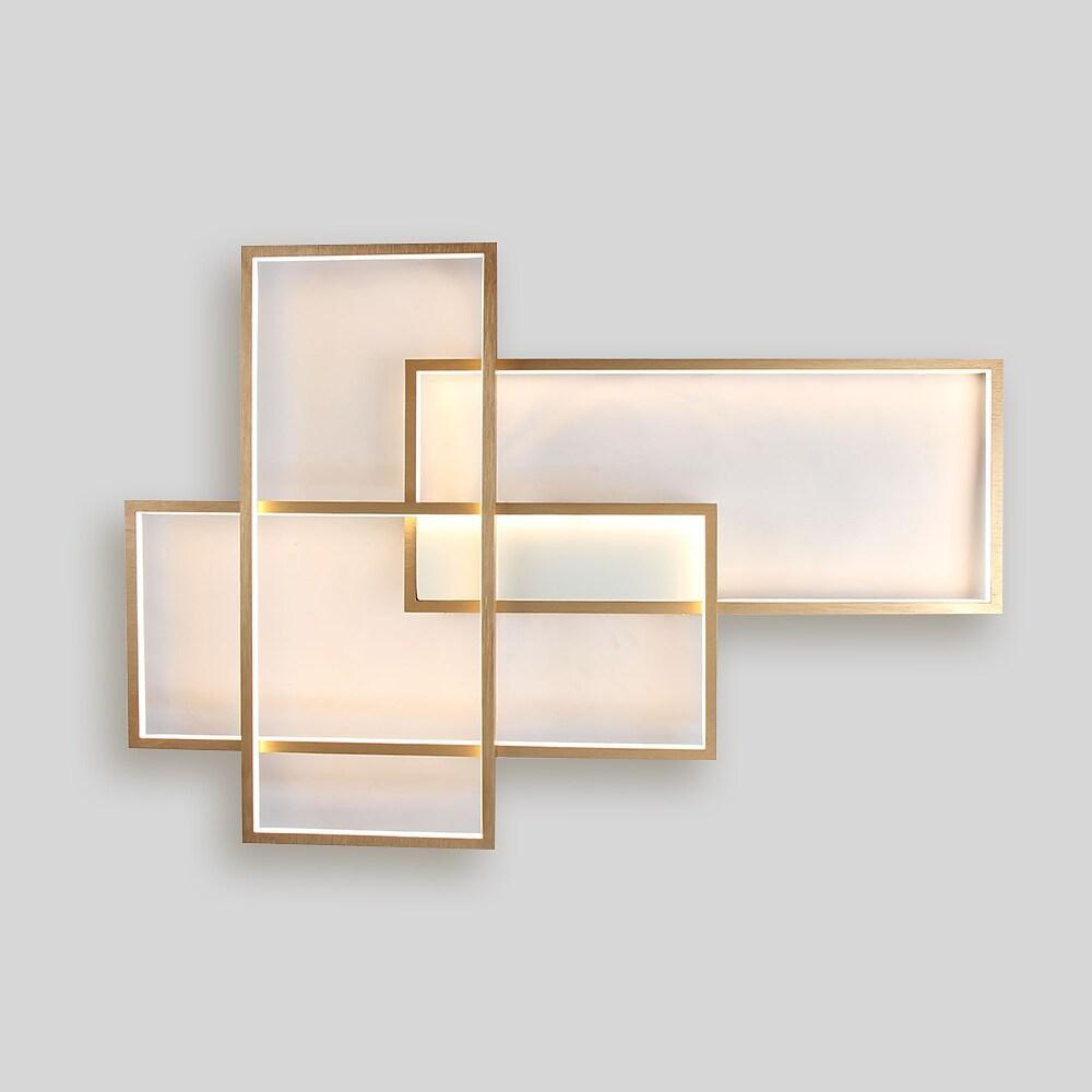 Geometric Overlapping Rectangle Aluminum LED Flush Mount Ceiling Light