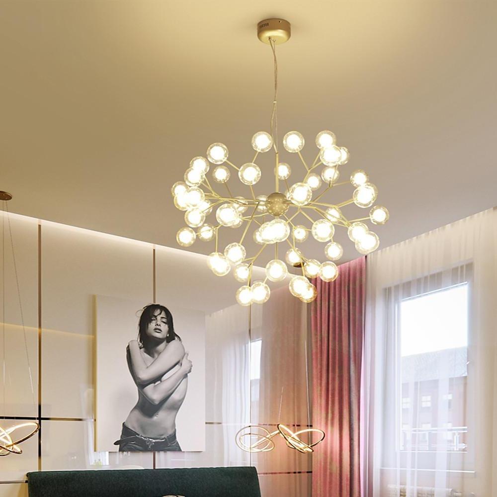 45-Light Branching Glass Sphere Modern Chandelier