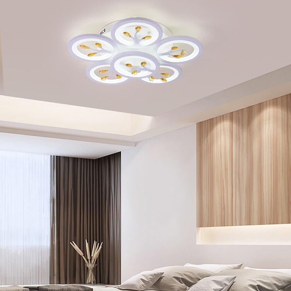 16-Light Flower Dimmable LED Flush Mount Ceiling Light White
