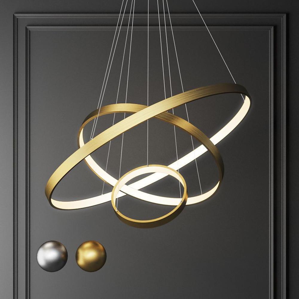 3-Ring Dimmable LED Chandelier – Modern Aluminum Pendant Light