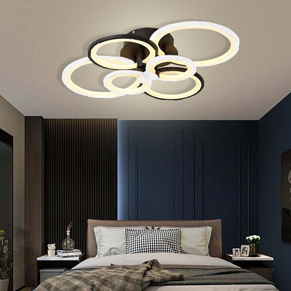 Multi-Circle Dimmable LED Semi-Flush Mount Ceiling Light