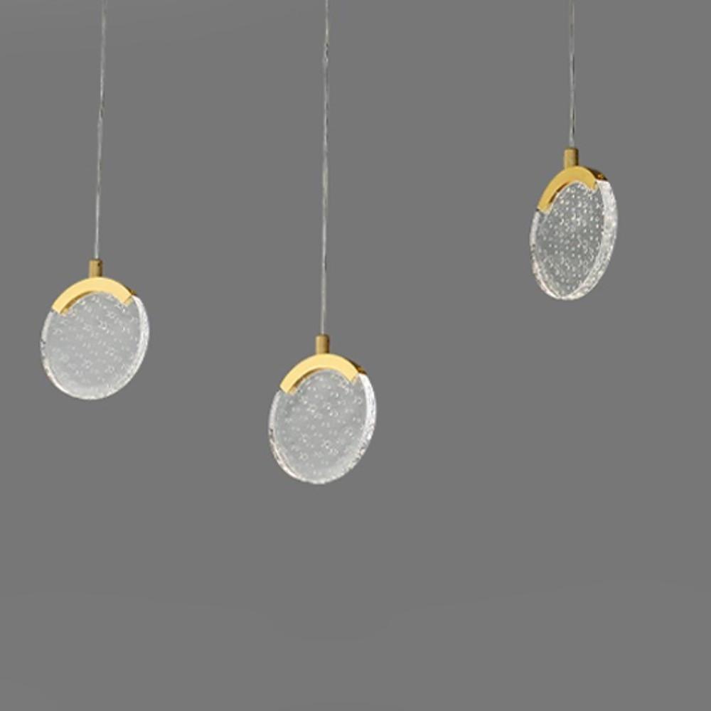 Nordic Circular Acrylic Copper LED Pendant Light