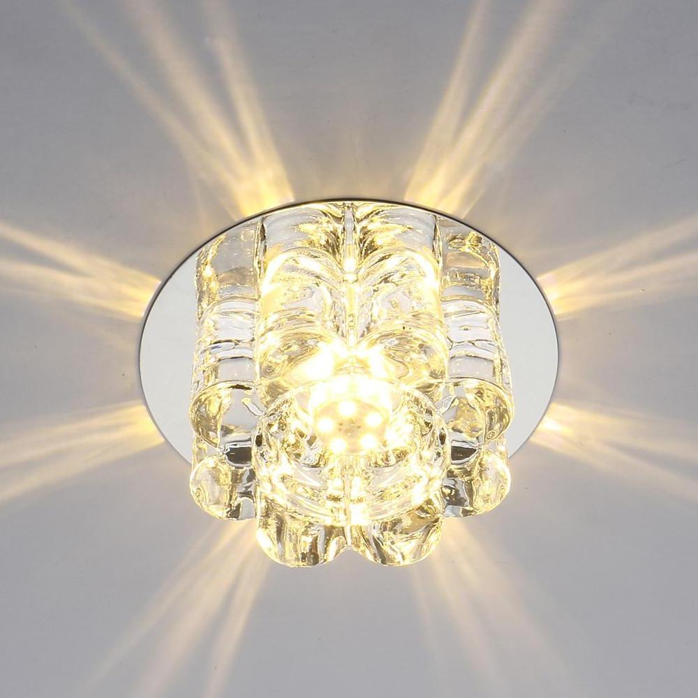 Crystal Flower Flush Mount LED Ceiling Light - Modern Electroplated