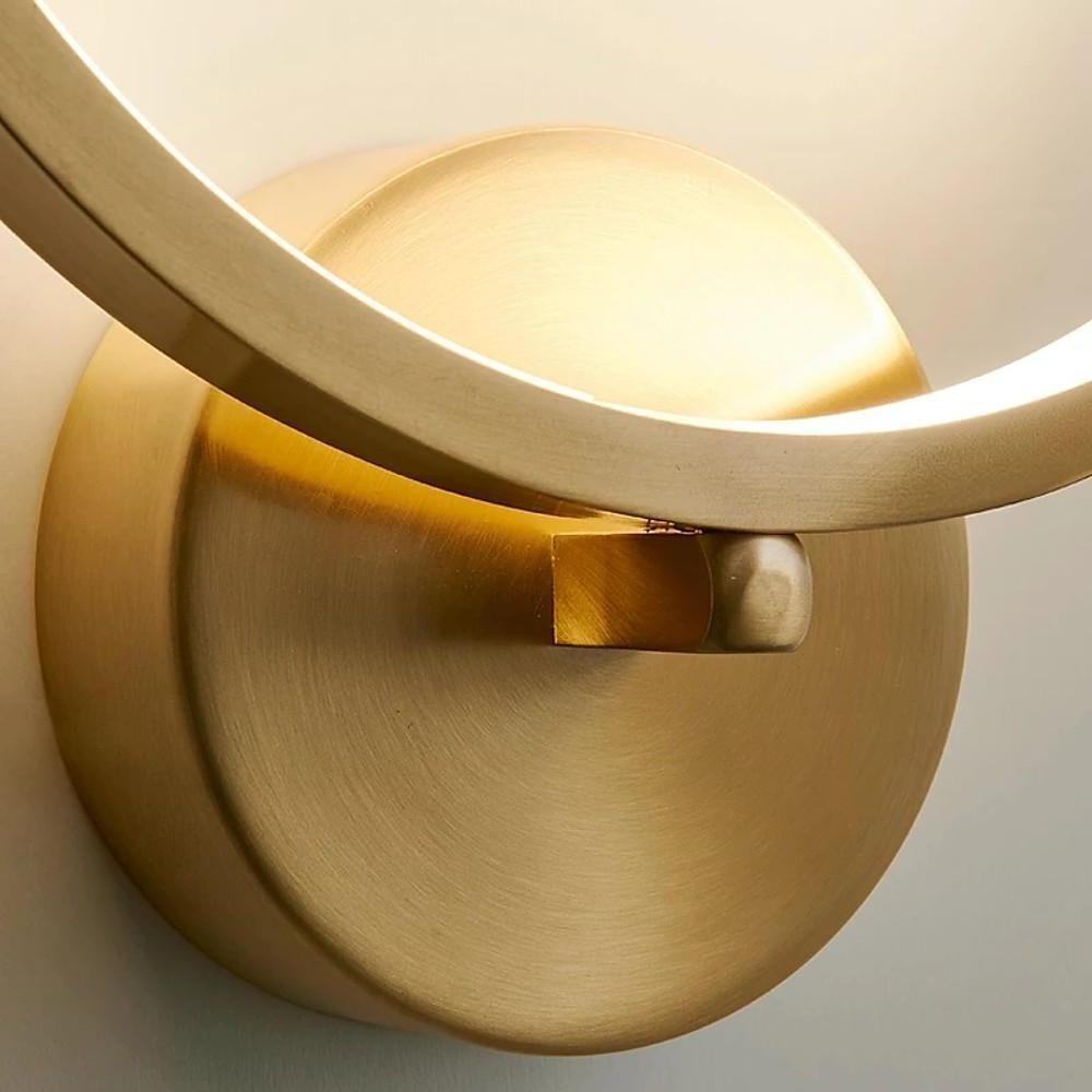 Three Light Circular Flush Mount Ceiling Light Gold Copper Modern LED