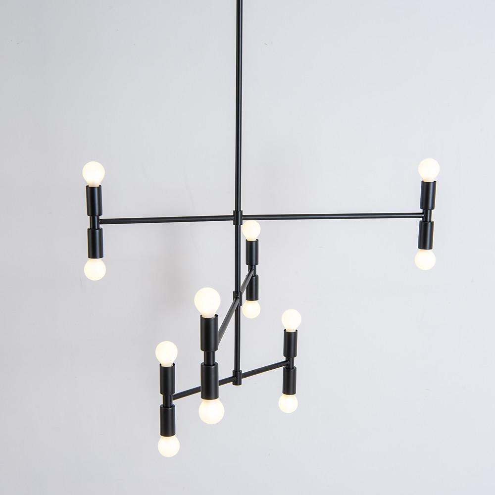 12-Light Adjustable Modern Pendant Light with Electroplated Metal