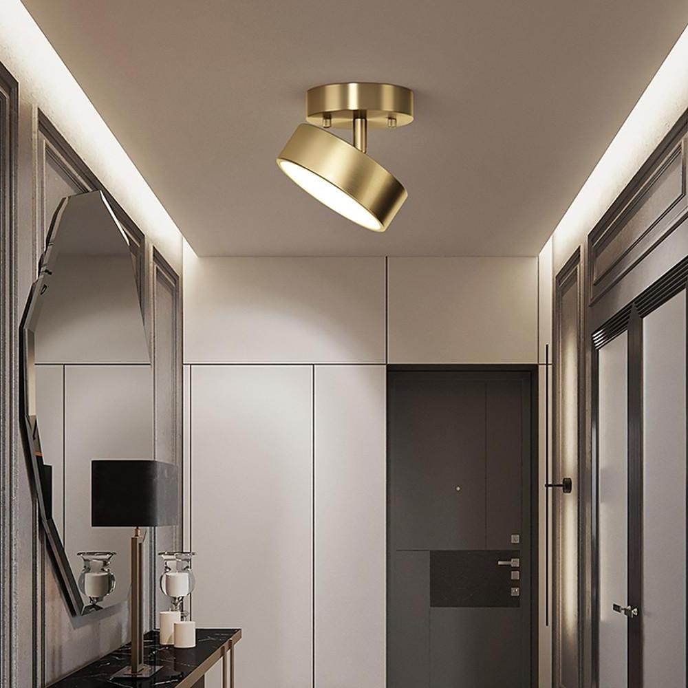 Adjustable Nordic Flush Mount Ceiling Light with Electroplated Copper