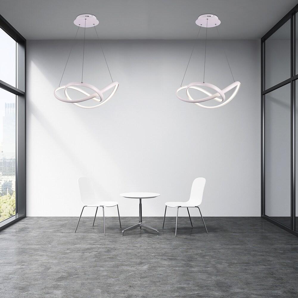 Curved Modern LED Pendant Light Dimmable Adjustable Metal