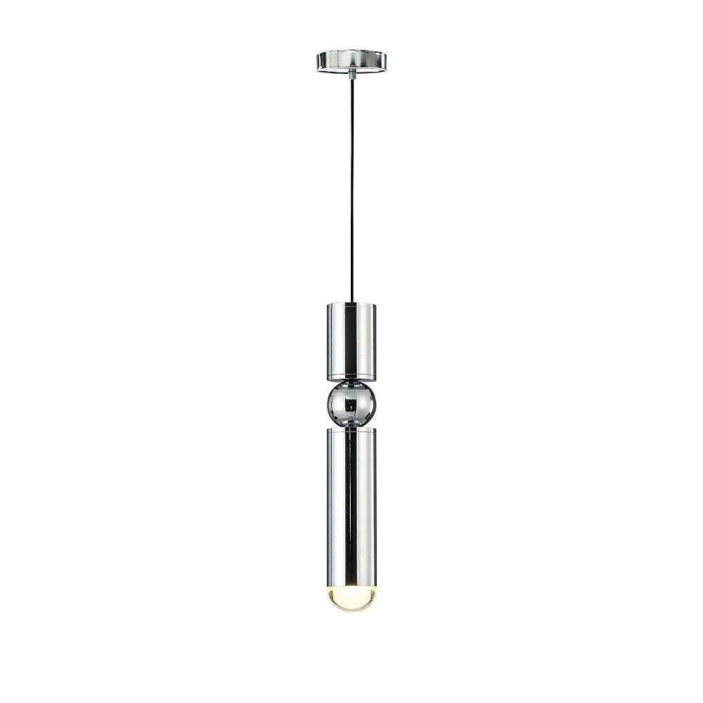 Elongated Cylindrical Metal LED Pendant Light - Modern Industrial