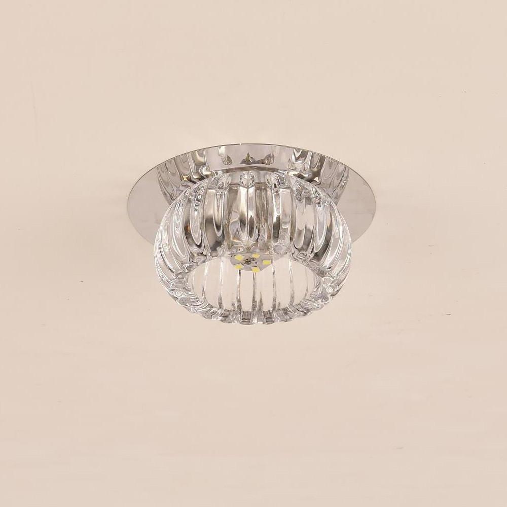 Geometric Crystal Flush Mount Ceiling Light Metal LED 4 Inch