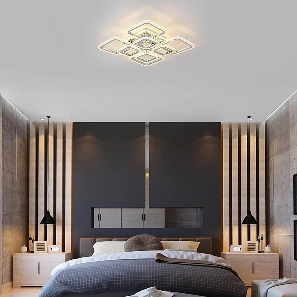 Modern Square Flush Mount LED Ceiling Light – Acrylic & Metal