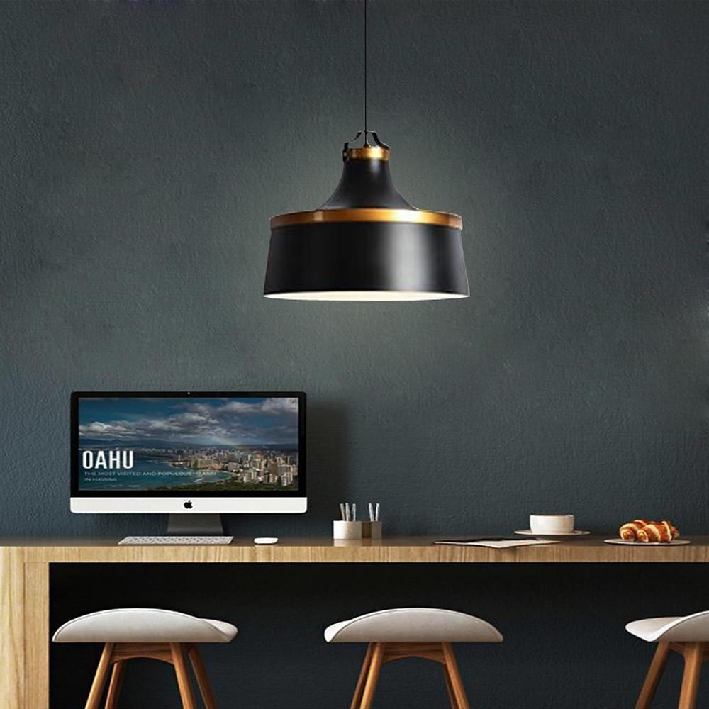 Industrial Bowl Pendant Light - Metal Shade, Adjustable Chain