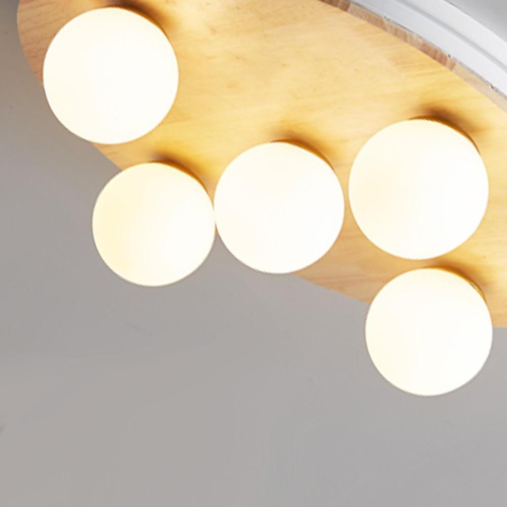 Nordic 5-Light Flush Mount Ceiling Light with Bubble Glass Shades