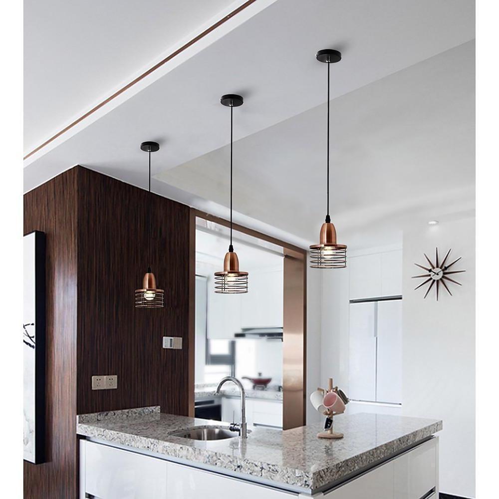 Modern Metal Pendant Light with Crystal Glass Shade