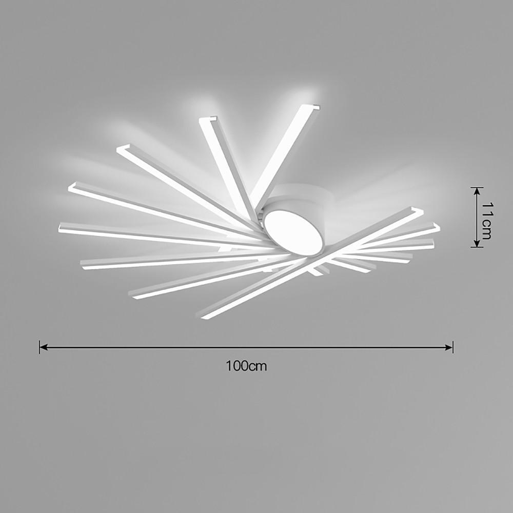 Linear Oval LED Flush Mount Ceiling Light - Modern White Metal