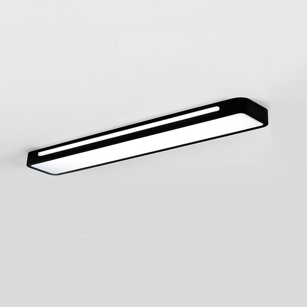 Modern Rectangular LED Flush Mount Ceiling Light - Metal & Acrylic