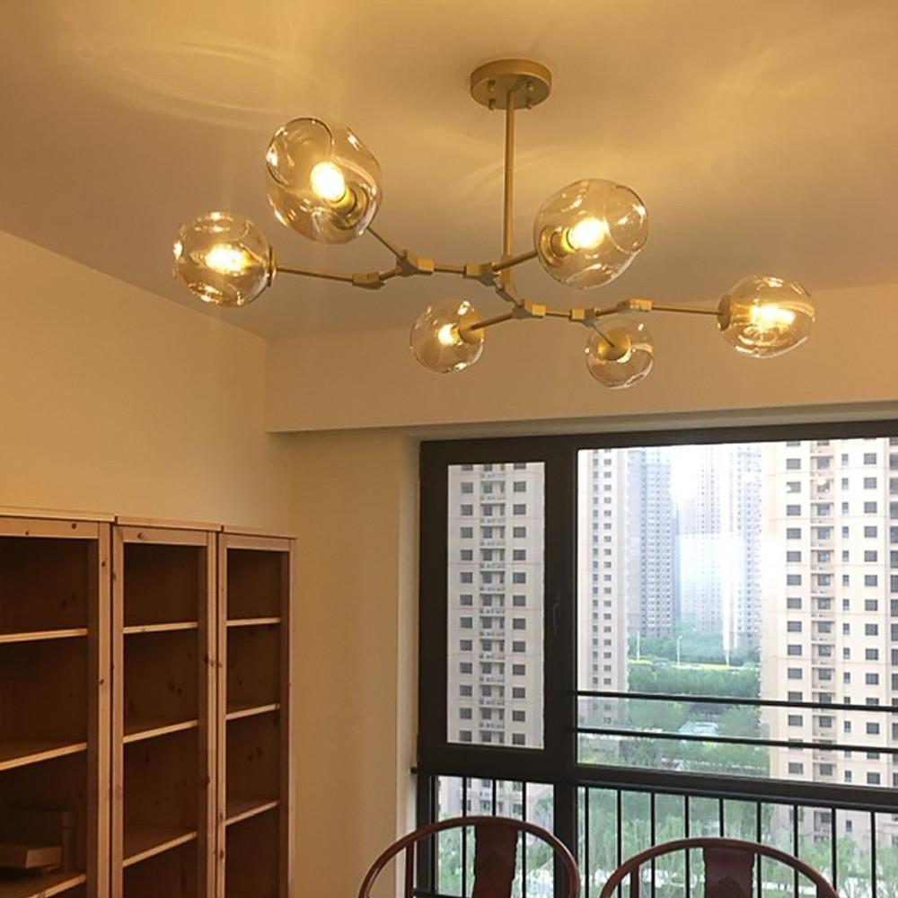 Nordic Sputnik Chandelier 6-Light Blown Glass Contemporary