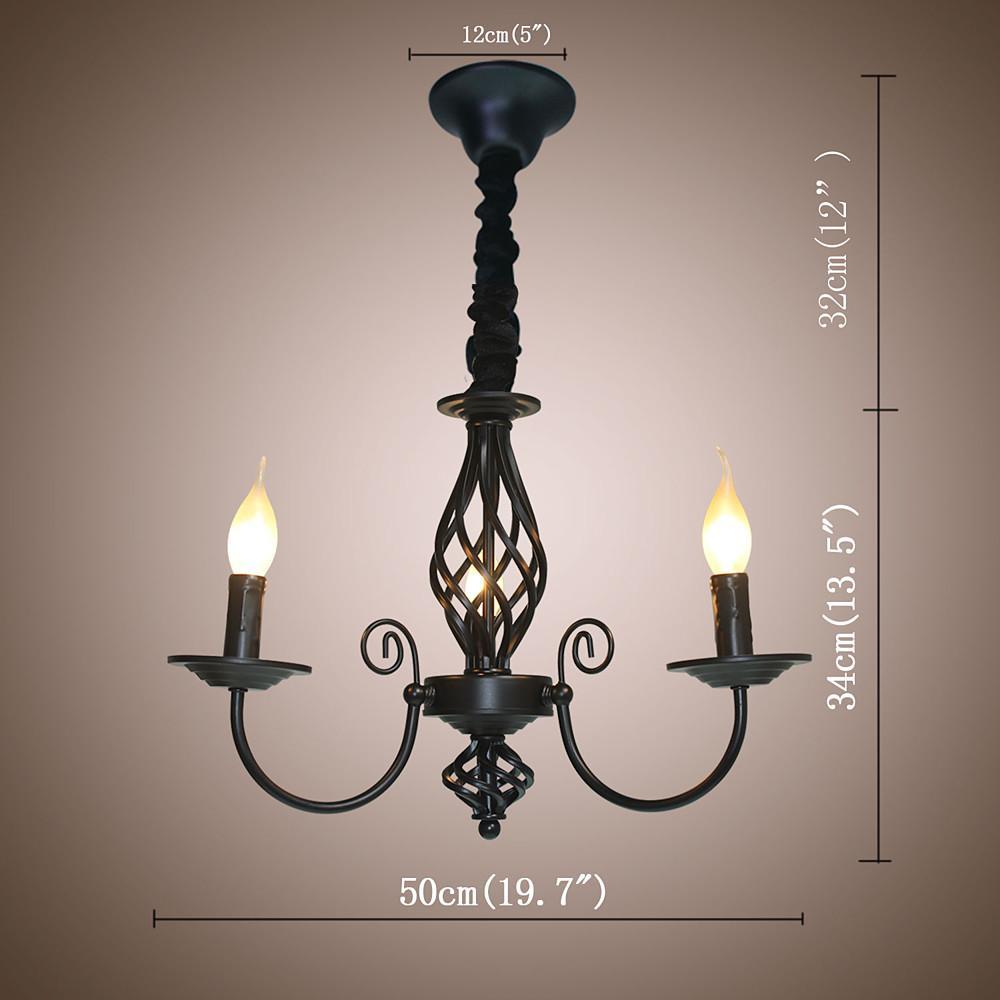 Triple Candle Farmhouse Pendant Light | Oil Rubbed Bronze Metal