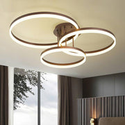 Modern Three-Ring LED Flush Mount Ceiling Light - Metal & Acrylic
