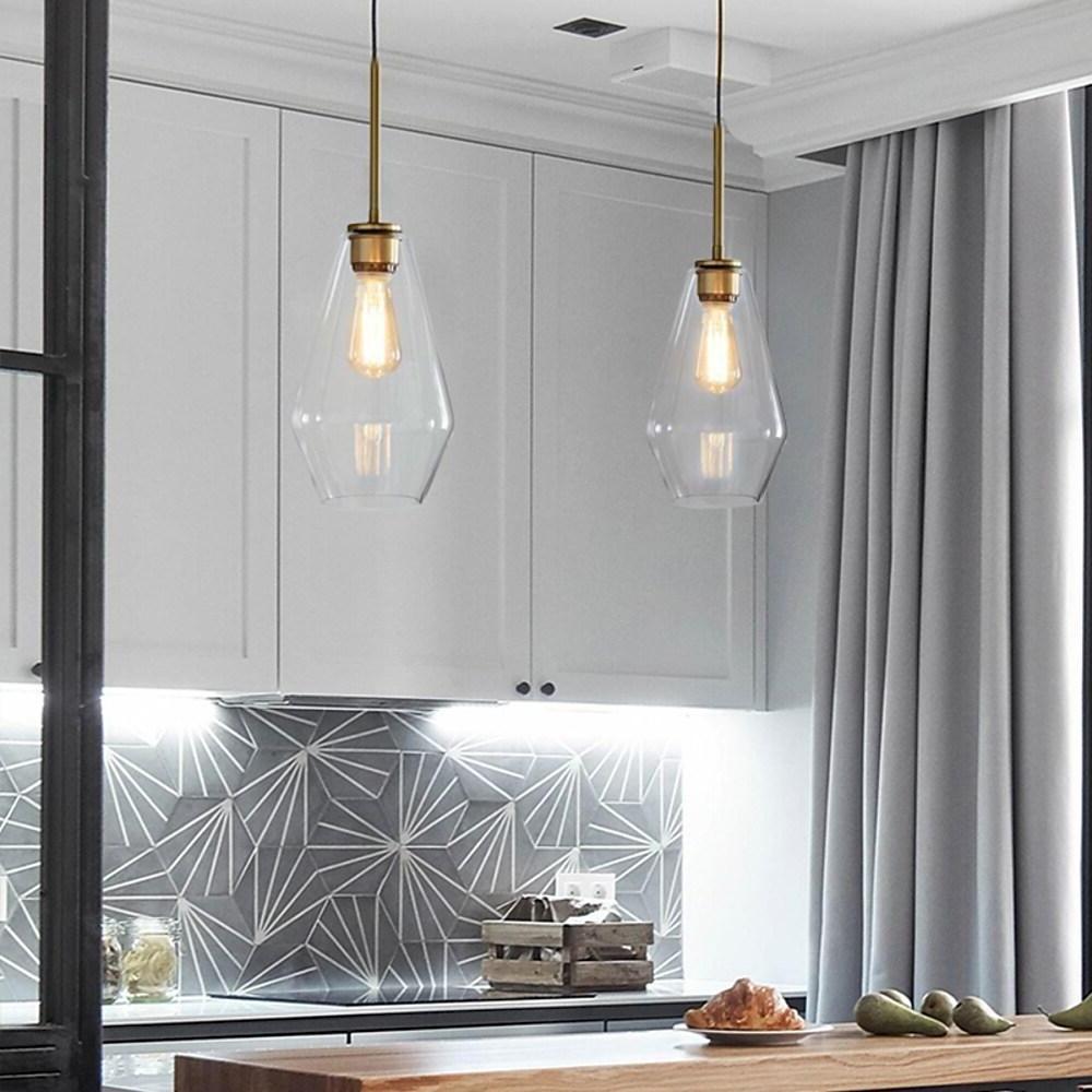 Nordic Industrial Glass Pendant Light with Copper Finish