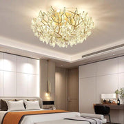 Modern Sputnik Crystal Chandelier LED Flush Mount Ceiling Light
