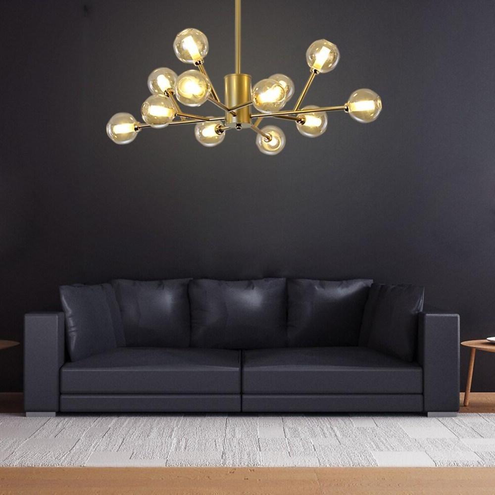 12-Light Glass Sputnik Chandelier – Modern Nordic Pendant Light