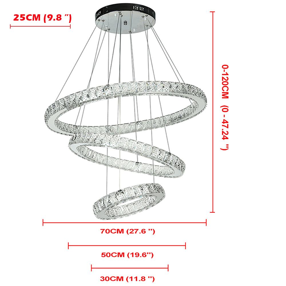 Modern Geometric Circle Crystal Chandelier LED Ceiling Light