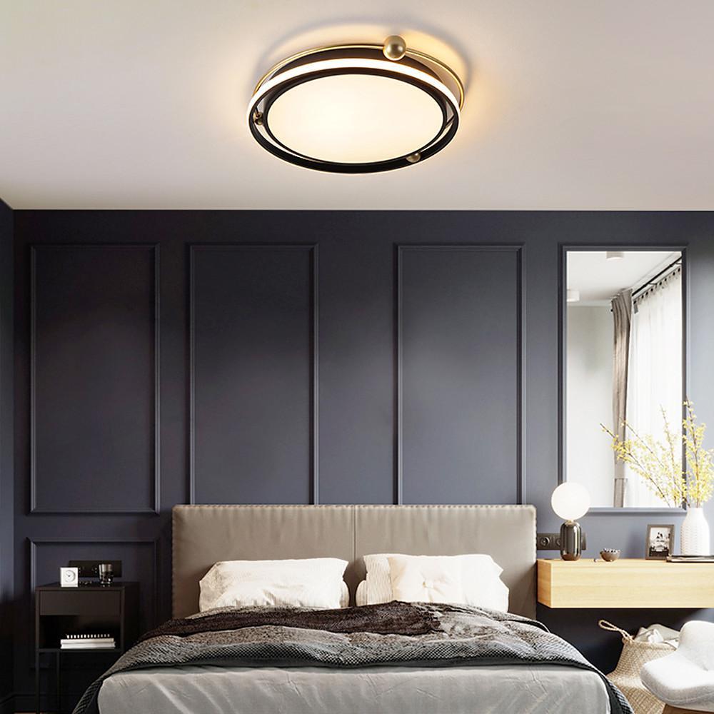 Geometric Circles LED Flush Mount Ceiling Light Black Nordic