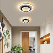 Dual Circle LED Flush Mount Ceiling Light Modern Metal Fixture
