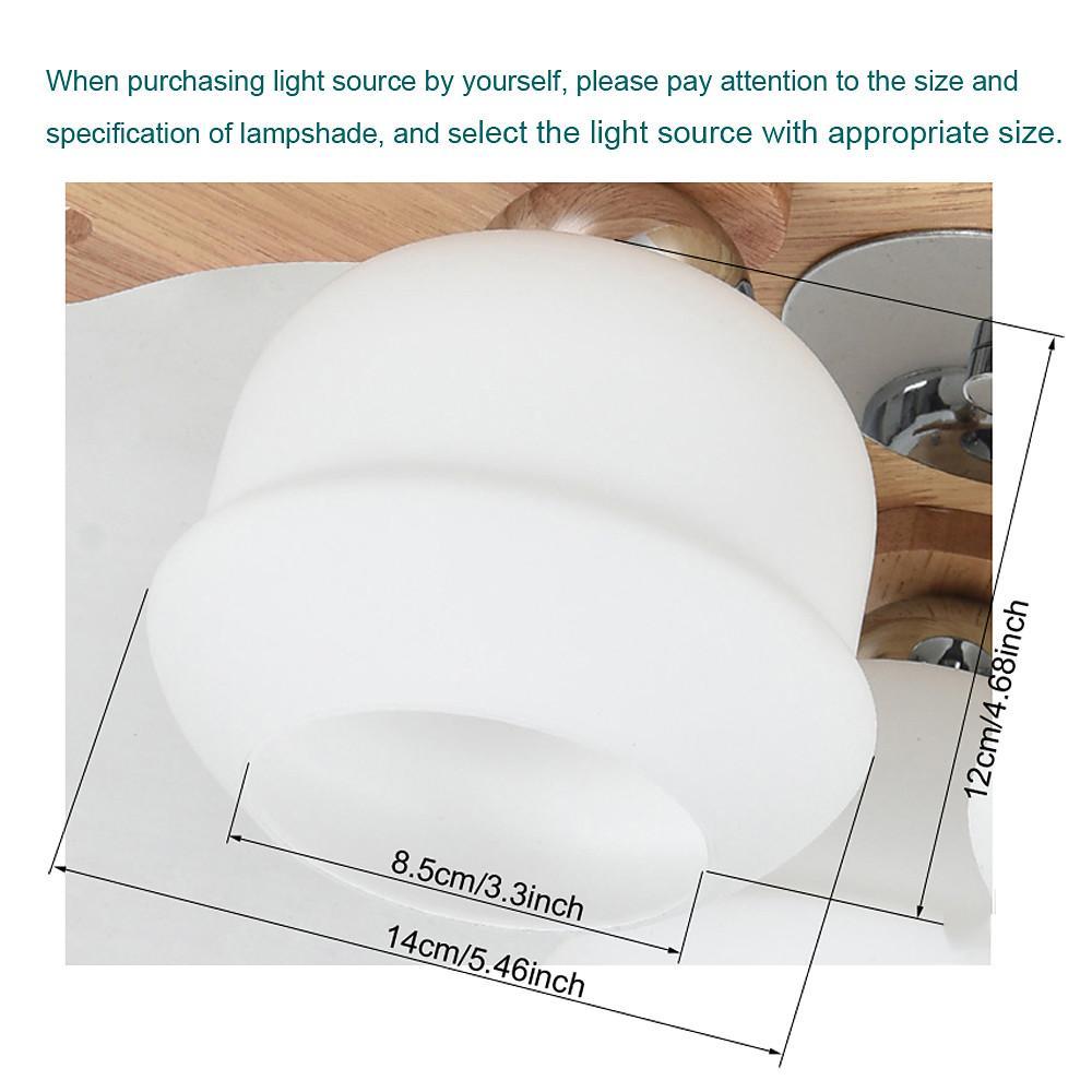 Modern Wood Glass Globe Flush Mount Ceiling Light | Ambient LED