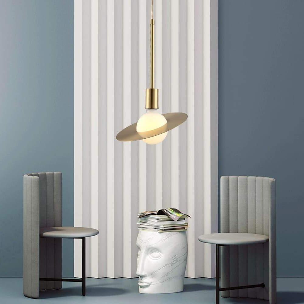Modern Gold Metal Ball Pendant Light with Adjustable Height