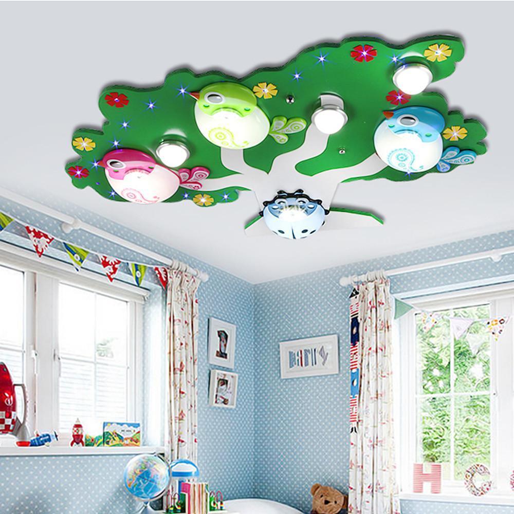 Wildlife Landscape Flush Mount Ceiling Light for Kids Room