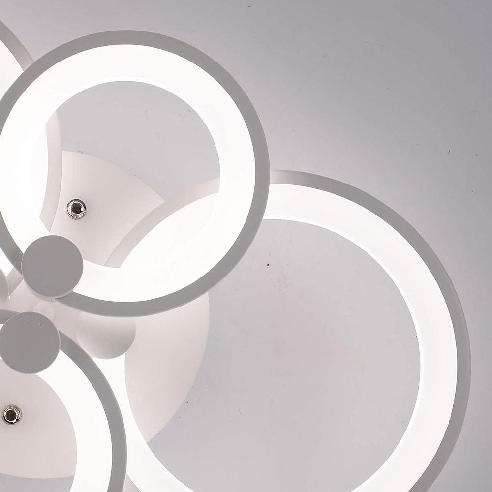 Modern Semi Flush Mount Light with Overlapping Rings - LED Ceiling